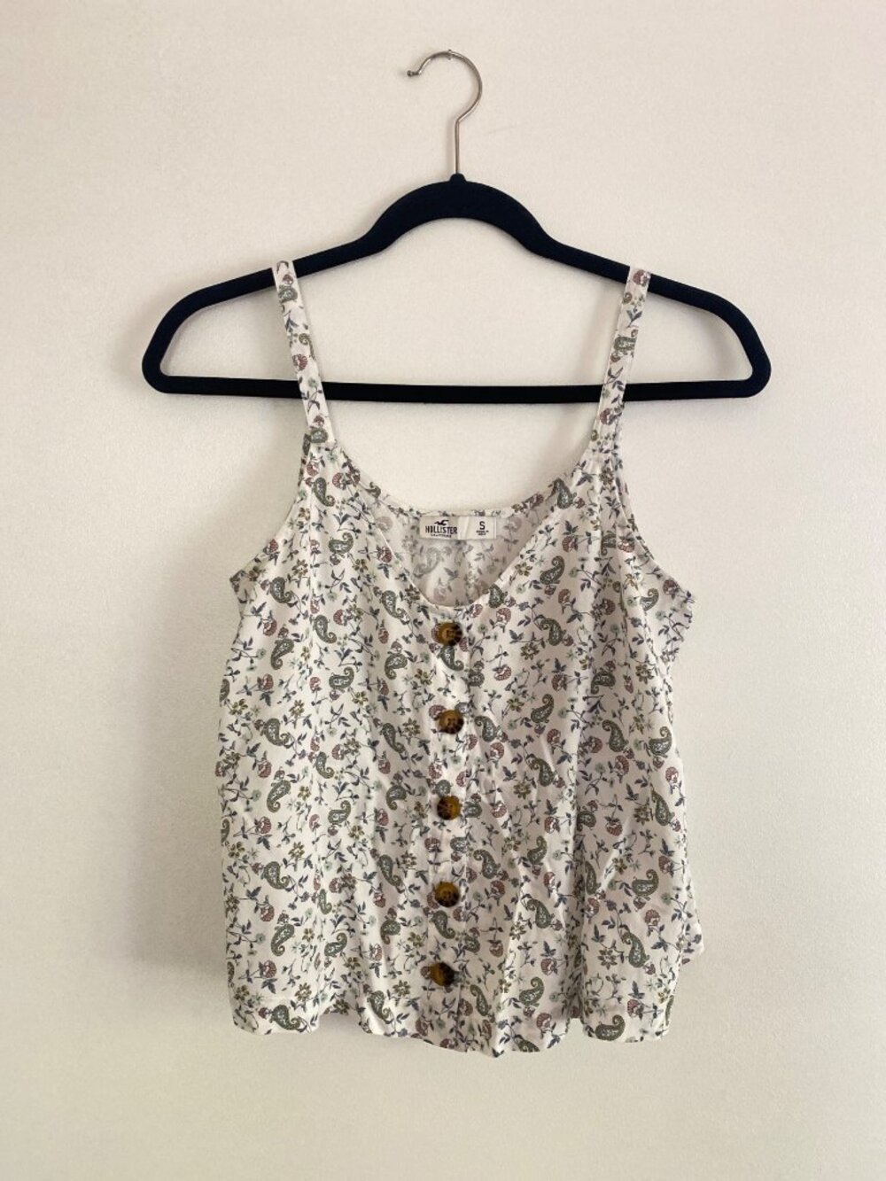 Hollister Women's Floral Paisley Button-Front Tank Top S